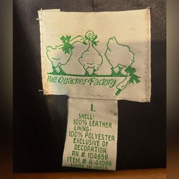 The Quacker Factory Black Leather Patriotic Flag Jacket Sequins Size Large - Picture 3 of 3